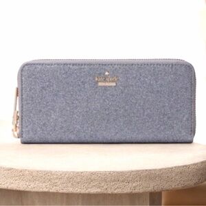 Kate Spade LIKE NEW Burgess Court Lindsey Blue Silver Glitter Wallet STORYBOOK